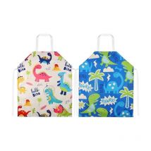 CSPARKV 2 Pack Tablier Enfant Lin Dessin Animé, Tablier Oeinture Enfant Ajustable Lavable 45x52cm, Lot Tablier Enfant pour la Cuisine la Pâtisserie