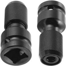 2 pcs Embout Boulonneuse a Choc en Acier Embout Visseuse Douille a Choc avec Accessoires Adaptateurs de Douille à Impact pour Adaptateurs de Douille