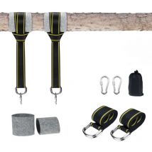 Csparkv - 2 pcs Fixation de balançoire, fixation de hamac, kit de fixation pour hamac, fauteuil suspendu, balançoire, arbre de fixation avec 2