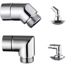 Csparkv - 2 pièces Douchette à Main de Salle de Bain Douchette,90°/135° Coude Inclinaison Adaptateur de Pommeau de Douche, Laiton douchette