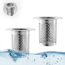 2 Pièces Filtre de Vidange D'évier, Bouchon Filtre Evier inox, Bouchon Lavabo Salle de Bain, Filtre de Vidange D'évier de Cuisine, Filtre Cheveux