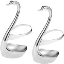 Csparkv - 2 Pièces Rangement Couteau Et Fourchette Cygne Conteneur De Stockage De Fourchette à Fruits Support De Rangement pour Fourchettes à Fruits
