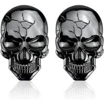 Csparkv - 2 Pièces Stickers Tête de Mort 3D Velo, Autocollant de Voiture de Crâne, Crâne Autocollant de Voiture, Autocollants Réservoir Tête de Mort,