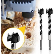Csparkv - 2 Stück Bohrer, 20 mm Durchmesser, 129 mm (5 Zoll) lang, Wolframkarbid-Spiral-Holzbohrer, Lochsäge, Schneckenöffner, Fräser zum Holzbohren