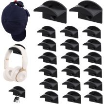 Csparkv - 20 Crochet à Chapeau,Porte-chapeaux pour casquettes de Baseball Crochets à Chapeaux Supports Muraux pas de Perçage, Porte-casquettes