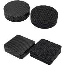 Csparkv - 20 Pièces 10 Paires Scratch Autocollant Double Face, 5 5cm Bande Agrippantes Adhésives Extra Fort Rectangle Adhésif Double Face Noir