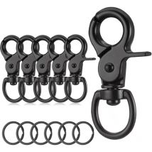 20Pcs Mousqueton Pivotant, 360°Mousqueton Laisse Chien avec Porte Clé, Mousqueton Porte Clé en Alliage de Zinc, Petit Mousqueton Porte Clé Robuste,