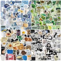 230 Pièces Autocollants Minimalistes Noirs et Blancs, Stickers Aesthetic Scrapbooking, Vintage Autocollants, pour Valise, Voyage, Ordinateur,