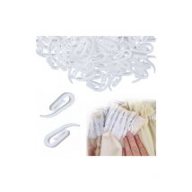 2.8x1.2cm 150 pcs Crochets de Rideaux, Crochets de Rideaux Clips, Crochet Rideau, Crochet Rideau Rail, Coulissant Crochet de Rideau Rail, Crochets de
