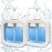 Csparkv - 2Pcs Flacon Pompe Vide 300ml Distributeur Savon Distributeur de Liquide Vaisselle Rechargeable Distributeur Gel Douche Convient aux Savons