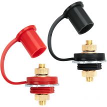 Csparkv - 2Pcs M10 Battery Charger Terminal Car Battery Lug 250A Dual Terminal Battery Connector Remote Adapter for Truck rv Boat