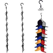 Csparkv - 2Pcs Porte Casquette, Support de Casquette de Baseball Organisateur Casquette Mural avec 16 Clips Organisateur de Casquette à Suspendre