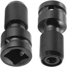 2PCS Steel Impact Wrench Bit Impact Socket Driver Bit with Accessories Impact Socket Adapters for 1/4' Hex Socket Adapters Screwdriver(Black)