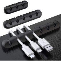 Csparkv - 3-Pack Cable Holder Clips, Cable Management Cord Organizer Clips Self Adhesive for Desktop usb Charging Cable Nightstand Power Cord Mouse