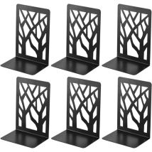 3 Paires Bookends, Serre-Livre en Métal pour Livres Cale Livre et CDs Anti-Dérapant pour Bureau, Ecole et Maison, Séparateurs de Livres, cd,