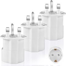 Csparkv - 3 Pcs uk Plug Adapter France to uk Travel Adapter Type g Adapter, uk to France Plug Adapter Ireland Europe to uk Dubai Plug Adapter