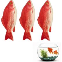 3 pièces Artificielle Flottante Poisson Rouge Poisson Plastique Petit Faux Rouge Flottants Artificiels Ornement de Poissons Rouge Un Vrai Naturel