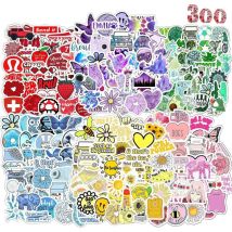 Csparkv - 300 Pcs Aesthetic Couleurs Stickers, Imperméable Vinyle Autocollant pour Telephone Ordinateur Portable MacBook Scrapbooking Bouteille