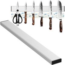 30cm Porte Couteaux Aimanté, Porte-couteau magnétique pouvant être installé sans perçage, Extra-Fort aimant couteau, pour Support Ustensiles de