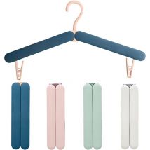 Csparkv - 4 Pièces Cintres Pliables,Cintres Plastiques Portables,Cintre Pliable Voyage avec Clip,Cintre Pliant pour la Maison, l'hôtel, Les Voyages,