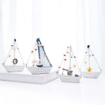 Csparkv - 4 Pièces Modèle de voilier Modèle Décoration Bois Nautique Ornements de voilier Voilier en Bois Mini Voilier Modèle Nautique Voile Bateau