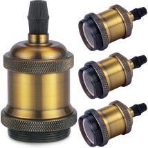 Csparkv - 4 Pièces Vintage E27 douille de lampe, Edison retro suspension lampe, Solide céramique adaptateur, laiton vintage socket