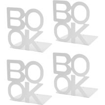4 Serre-Livres en métal, Serre Livre, Serre-Livres évidés, adaptés pour Apprendre à Lire, bibliothèque Scolaire pour Enfants et Stockage de Bureau à