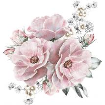 Csparkv - 44x42cm Stickers Muraux Fleur de Pivoine, Stickers Muraux Vintage Fleur, Sticker Muraux Fleurs, Stickers Muraux Décoratifs Pivoine,