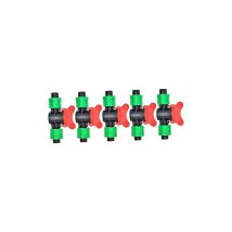 Csparkv - 5 Pièces Valve Verte 16mm Tuyau d'arrosage Raccord cannelé 1/2 soupapes durite Lien Goutte à Goutte Valve Droite à Double Bouton Extérieur
