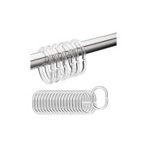 Csparkv - 57x28.5mm 24 Pièces Anneaux de Rideaux de Douche en Forme de c, Anneaux pour Rideau Anneaux de Douche en Plastique, Bagues de Douche pour