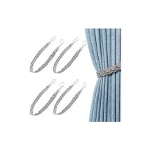 58cm 2 Paires d'embrasses de Rideaux tressées Gris argenté pour Rideaux, embrasses de Rideaux de Type Simple, Corde à Nouer pour Rideaux - Csparkv