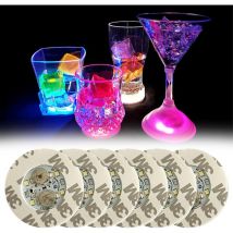 Csparkv - 6 pièces Dessous de verre led, dessous de verre lumineux, dessous de verre led, dessous de verre autocollants led, trois sections colorées,