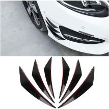 Csparkv - 6 Pièces Pare-Chocs Avant Lèvre Spoiler Canards Kit, Voiture Pare-Chocs Avant Coupe-Vent Couteau Garnitures Barre Universelle, Pare-Chocs