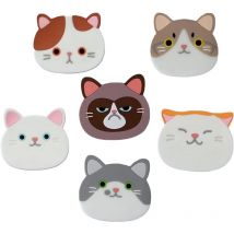 Csparkv - 6 Pièces sous-Verres en Silicone Chat, sous-Verres Chats Mignons, sous-Verres Chat, sous-Verres Décoratifs en Verre, sous-Verres pour Vin,