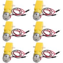 Csparkv - 6 pièces tt dc Moteur de Boîte de Vitesses Double Arbre 3-6V Moteur à Engrenages pour Robot de Voiture Intelligent Arduino