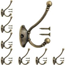 Csparkv - 8 Stück Vintage-Kleiderhaken zur Wandmontage, Metall-Türhaken, Retro-Kleiderhaken mit 16 Schrauben für Badezimmer, Küche, Hüte, Garderobe