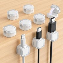 Csparkv - 9-Pack Magnetic Cable Clips, Adjustable Cord Holder for Under Desk Cable Management, Adhesive Charger Wire Organizer Keeper for Home Office