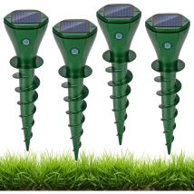 Csparkv - 4 Pièces Anti Taupe Solaire Vibration Ultrasons Répulsif Taupe Efficace Répulsifs Anti-Taupes IP66 Imperméable Répulsif Serpent Ultrason