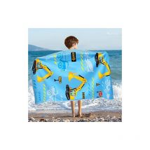 Camion Enfants Serviette de Plage - 70x 150cm Serviette Microfibre Sans Sable pour Garçons Piscine Serviette de Voyage Absorbant Séchage Rapide Doux