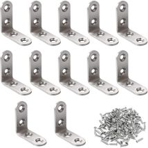 Csparkv - querre de Fixation Inox, Angle Droit Support, Supports à Angle Droit De 90 Degrés, 12 Pièces 40x40mm Raccord D'angle, Renforts D'Angle pour