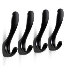 Csparkv - Ganchos de pared atornillables de aleación de zinc (4 unidades), ganchos individuales para colgar en la pared, ganchos para abrigos,