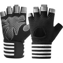 CSPARKV Gants Musculation, Gants de Fitness pour Homme et Femme, Gants d'Entraînement Sport Respirants Anti-dérapant, Demi-Doigts, Support du Poignet