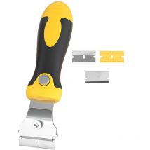 Grattoir réglable enlever colle carellage avec 3 lames de rechange Métallique + microfibre,Vitres/Miroir/Sol Nettoyage/grattoir vitre rétractable