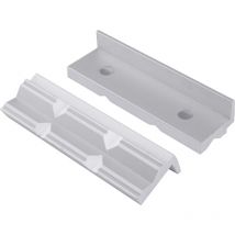 Csparkv - Juego de 2 mordazas protectoras para tornillo de banco de 100 mm - Aluminio - Forma de prisma con mordazas magnéticas