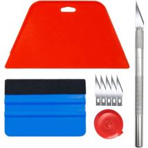 Kit Covering,Outils de Film pour Papier peint,Fenêtre Voiture,Carrelage Vinyle,Raclette pour Pose Adhesif,avec Squeegee au Silicone,Couteau Universel