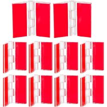 Csparkv - Lot de 12 charnières en plastique acrylique transparent auto-adhésives pour armoire, couvercle d'aquarium, meubles, présentoirs (35 x 30 mm)