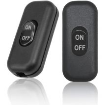 Csparkv - Lot de 2 Interrupteur Lampe de Chevet, Interrupteur Noir, Interrupteur bipolaire 6A 250V, Mini Interrupteur à Bascule pour petit Appareil,