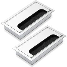 Csparkv - Lot de 2 Passe Cable Bureau 160 x 80 mm – passages de Cache Cable Bureau - en Aluminium, Organisateur de Gestion des câbles pour la Maison