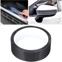 Lot de 2 Seuils de Porte de Voiture Autocollant Protection des Bords, Ruban Adhésif en Fibre de Carbone Film de Carbone 6D Noir Auto-adhésif Film de