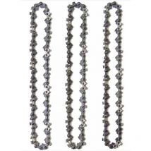 Lot de 3 Chaînes d'Élagueuse sur Perche pour Guide-Chaîne de 10' (25 cm), 40 Maillons d'Entraînement, Faible Rebond, Compatibles avec Black & Decker,